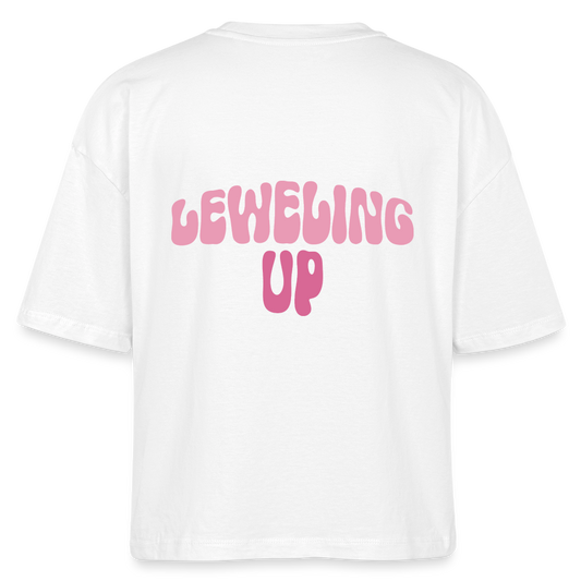 Leweling up - Boxy T-Shirt - white