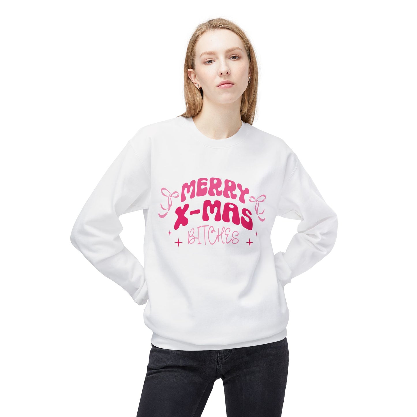 Sweatshirt | Merry X-mas bitches | rosa